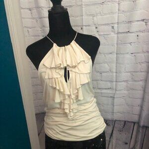 Ralph Lauren Cream Silk Halter type Top, size Large
